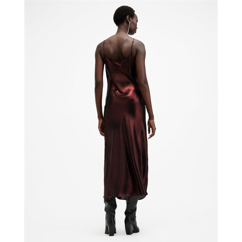 AllSaints Hadley Metallic Midi Slip Dress image number 1